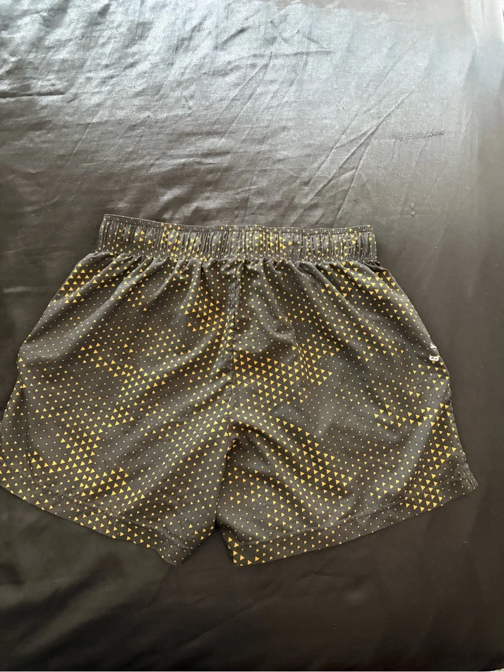 Gymshark Men’s Black Shorts with Gold Triangle Print
